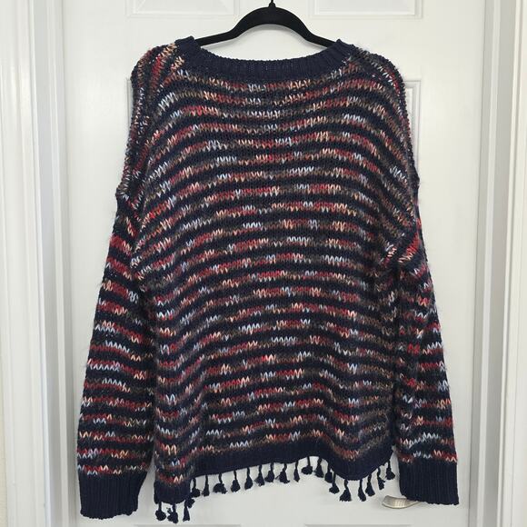 Women’s Cable Knit Sweater Sz S Oversize Tassel Boho Artsy Soft Cozy Whimsigoth - Picture 3 of 9